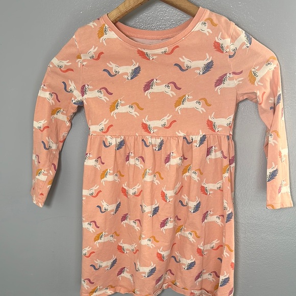 Old Navy Unicorn Print Dress Long Sleeves Stretch Pink Toddler Girls 6T - Picture 5 of 7
